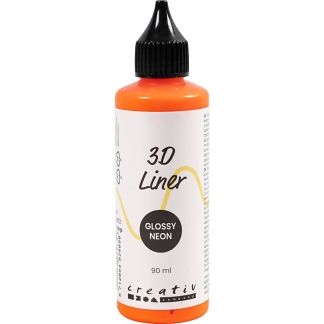 3D Liner, blank, halvd&aelig;kkende, neon orange, 90 ml/ 1 fl.