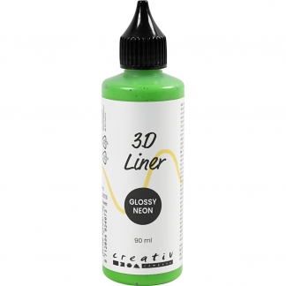 3D Liner, blank, halvd&aelig;kkende, neon gr&oslash;n, 90 ml/ 1 fl.