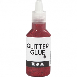 Glitterlim, rød, 25ml/ 1 fl.