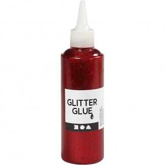 Glitterlim, rød, 118ml/ 1 fl.