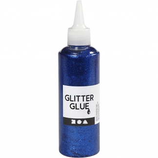 Glitterlim, mørk blå, 118ml/ 1 fl.