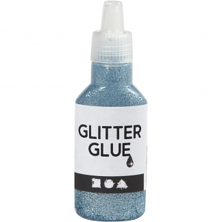 Glitterlim, lyseblå, 25ml/ 1 fl.