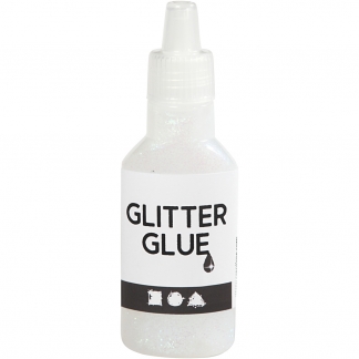 Glitterlim, holografisk hvid, 25ml/ 1 fl.