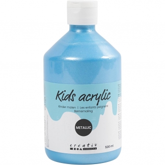 Akrylmaling Metallic, metallic, lyseblå, 500ml/ 1 fl.