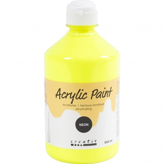 Akrylmaling Neon, neon gul, 500 ml/ 1 fl.