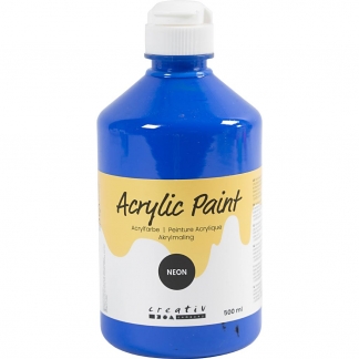 Akrylmaling Neon, neon bl&aring;, 500 ml/ 1 fl.