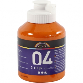 Akrylmaling Glitter, orange, 500 ml/ 1 fl.