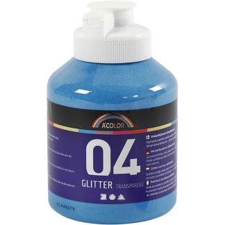 Akrylmaling Glitter, blå, 500 ml/ 1 fl.