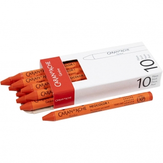 CARAN D’ACHE Neocolor I, L: 10 cm, tykkelse 8 mm, vermilion (060), 10stk./ 1 pk.