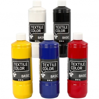 Textile Color, primærfarver, 5x500 ml/ 1 pk.