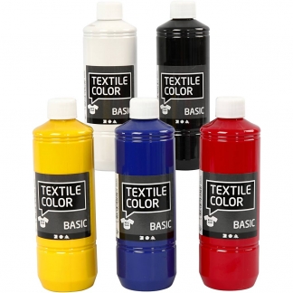 Textile Color, primærfarver, 5x500ml/ 1 pk.