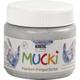 Mucki Fingermaling, metal sølv, 150 ml/ 1 ds.
