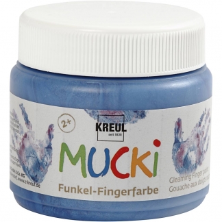 Mucki Fingermaling, metallic blå, 150 ml/ 1 ds.