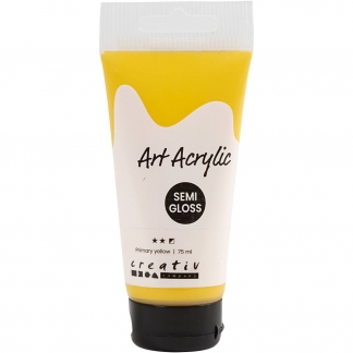 Art Akrylmaling, halvblank, halvdækkende, primær gul, 75 ml/ 1 fl.