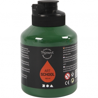 Art Akrylmaling, halvblank, halvtransparent, mørk grøn, 500 ml/ 1 fl.