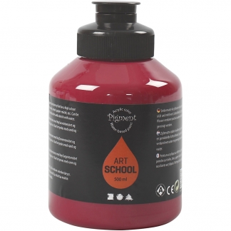 Art Akrylmaling, halvblank, halvtransparent, mørk rød, 500 ml/ 1 fl.