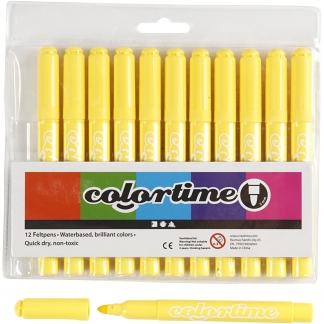 Colortime Tusch, streg 5 mm, citrongul, 12 stk./ 1 pk.