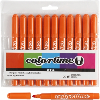 Colortime Tusch, streg 5 mm, orange, 12 stk./ 1 pk.
