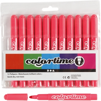 Colortime Tusch, streg 5 mm, pink, 12stk./ 1 pk.