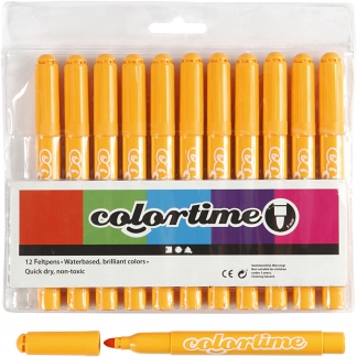 Colortime Tusch, streg 5 mm, varm gul, 12stk./ 1 pk.