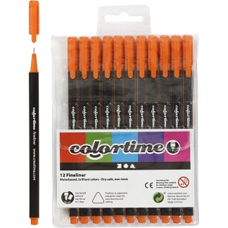 Colortime Fineliner Tusch, streg 0,6-0,7 mm, orange, 12 stk./ 1 pk.