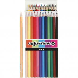 Colortime Farveblyanter, L: 17,45 cm, mine 3 mm, ass. farver, 12 stk./ 1 pk.