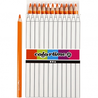 Colortime Farveblyanter, L: 17,45 cm, mine 5 mm, JUMBO, orange, 12 stk./ 1 pk.