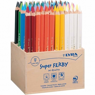 Super Ferby 1 farveblyanter, L: 18 cm, mine 6,25 mm, ass. farver, 96 stk./ 1 pk.