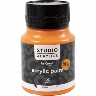 Creall Studio Akrylmaling, halvdækkende, orange (09), 500 ml/ 1 fl.