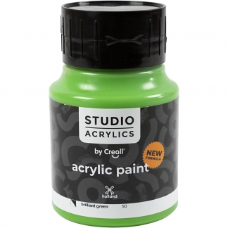 Creall Studio Akrylmaling, halvdækkende, brilliant green (50), 500ml/ 1 fl.