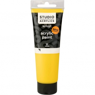 Creall Studio Akrylmaling, halvdækkende, primary yellow (06), 120 ml/ 1 fl.