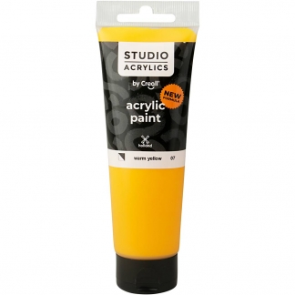 Creall Studio Akrylmaling, halvdækkende, warm yellow (07), 120 ml/ 1 fl.