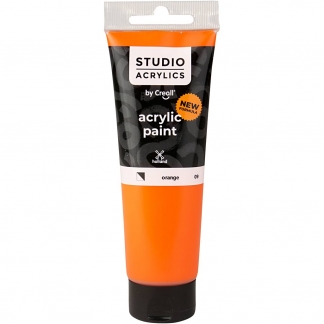 Creall Studio Akrylmaling, halvdækkende, orange (09), 120 ml/ 1 fl.