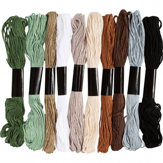 Broderigarn, tykkelse 1 mm, Naturfarver, 10x8 m/ 1 pk.