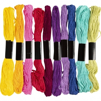 Broderigarn, tykkelse 1 mm, colorful, 10x8 m/ 1 pk.
