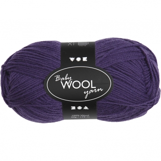 Babygarn, L: 172 M, mørk lilla, 50 g/ 1 ngl.