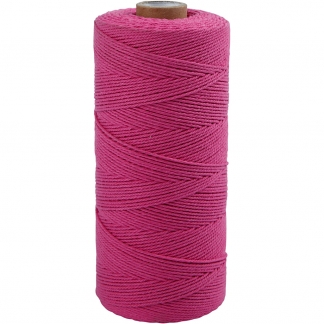 Knyttegarn, L: 315 m, tykkelse 1 mm, Tynd kvalitet 12/12, pink, 220g/ 1 ngl.