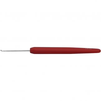 Hæklenål, L: 13,3 cm, rød, 1 stk.