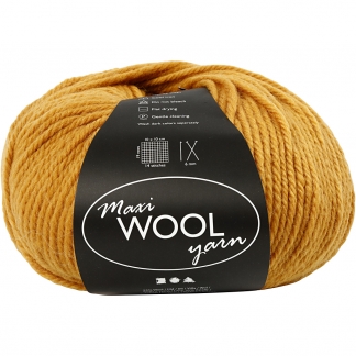 Uldgarn, L: 125 M, mørk gul, 100 g/ 1 ngl.