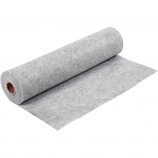 Hobbyfilt, B: 45 cm, tykkelse 1,5-2 mm, meleret, 180-200 g, grå, 5 m/ 1 rl.