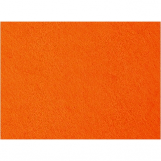 Hobbyfilt, 42x60 cm, tykkelse 3 mm, orange, 1 ark