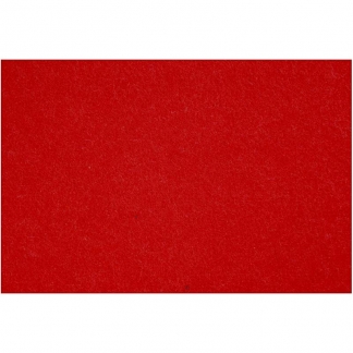 Hobbyfilt, 42x60 cm, tykkelse 3 mm, rød, 1 ark