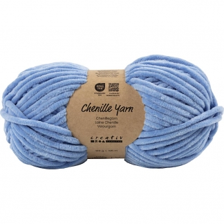 Velourgarn, L: 105 m, pind 5-6, denim bl&aring;, 100 g/ 1 ngl.