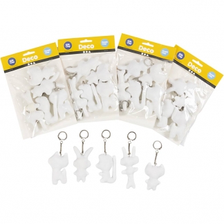 Stoffigurer med nøglering, H: 6-10 cm, 25stk./ 1 pk.