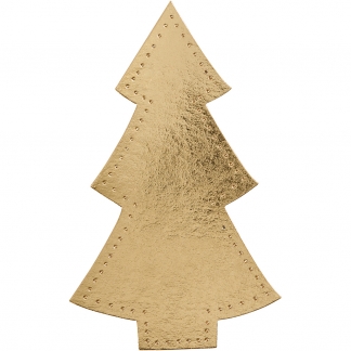 Juletræ, H: 18 cm, B: 11 cm, 350 g, guld, 4 stk./ 1 pk.