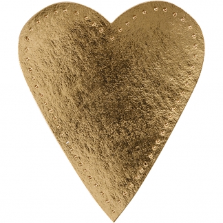 Hjerte, H: 12 cm, B: 10 cm, 350 g, guld, 4 stk./ 1 pk.