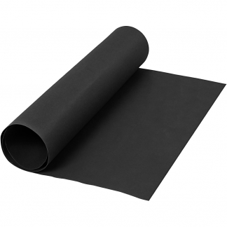 Læderpapir, B: 50 cm, ensfarvet, 350 g, sort, 1 m/ 1 rl.