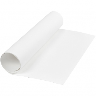 Læderpapir, B: 50 cm, ensfarvet, 350 g, hvid, 1 m/ 1 rl.