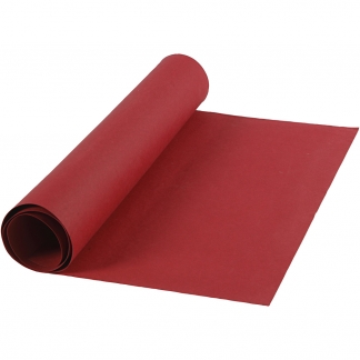 Læderpapir, B: 50 cm, ensfarvet, 350 g, rød, 1 m/ 1 rl.