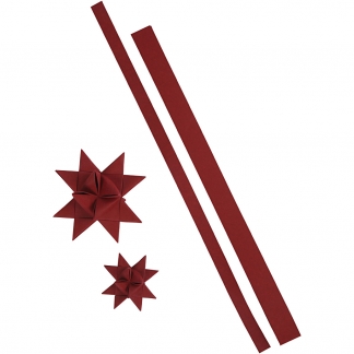 Stjernestrimler, L: 44+78 cm, B: 15+25 mm, 350 g, rød, 24 strimler/ 1 pk.